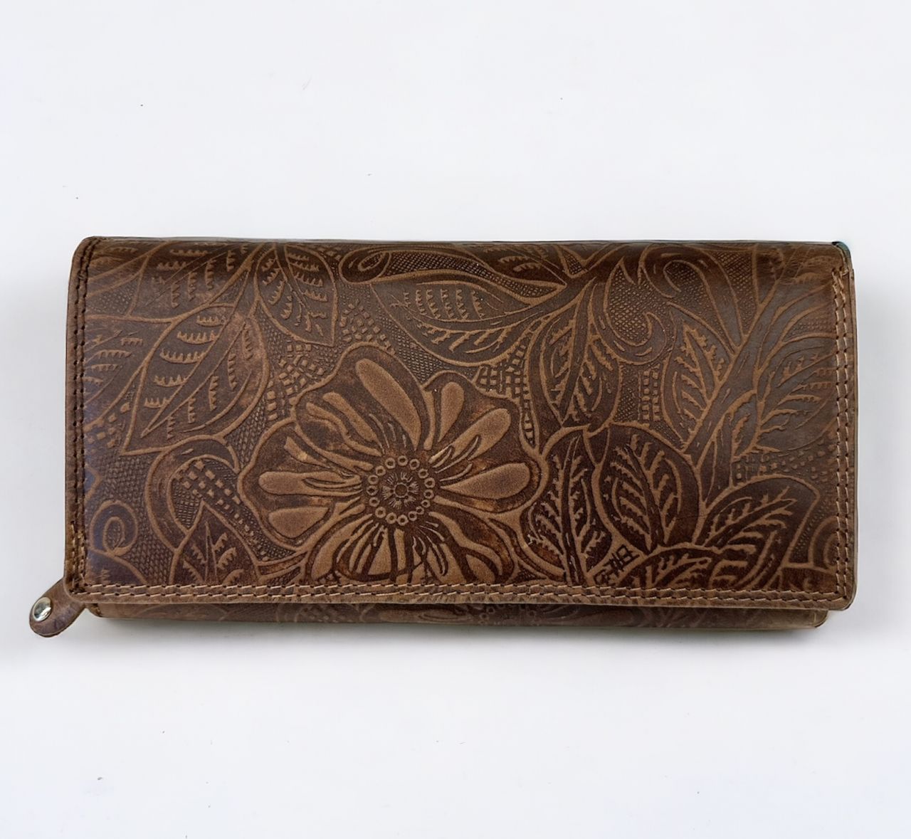 Barna nyomott mintás női bőr pénztárca Barna nyomott mintás női bőr pénztárca