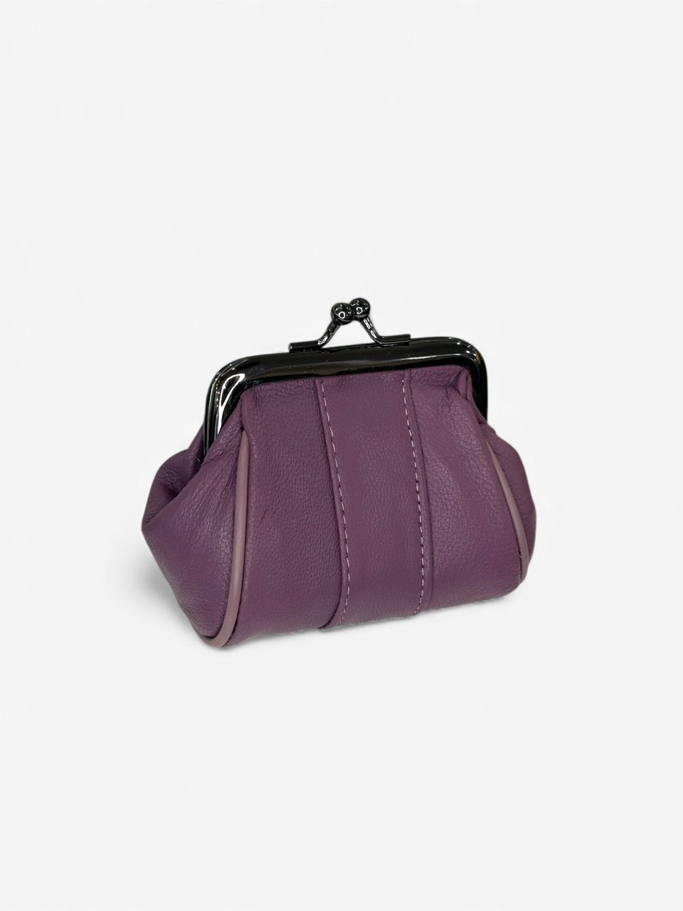 Csatos, keretes pici bőr pénztárca, merevítős