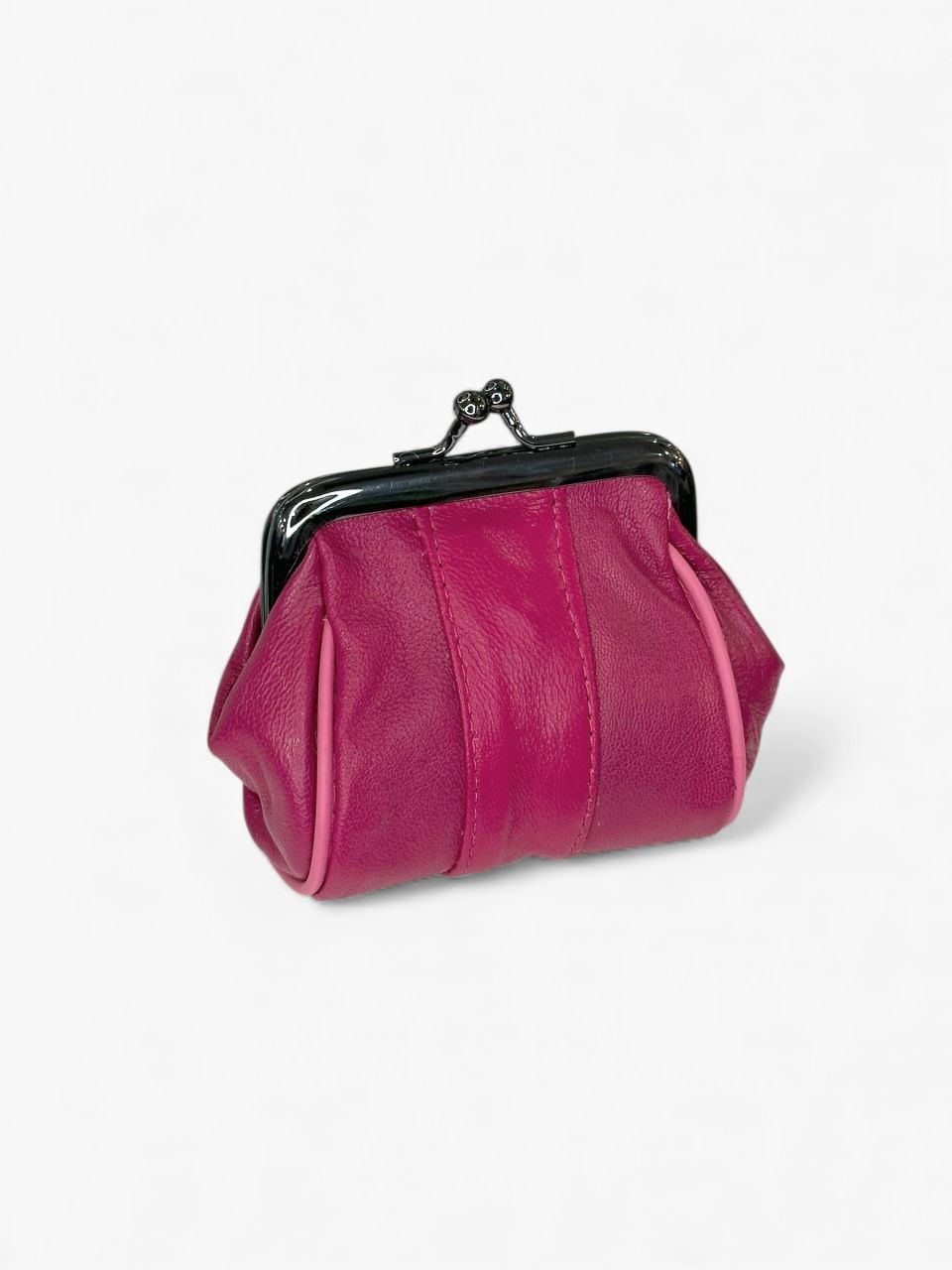 Csatos, keretes pici bőr pénztárca, merevítős