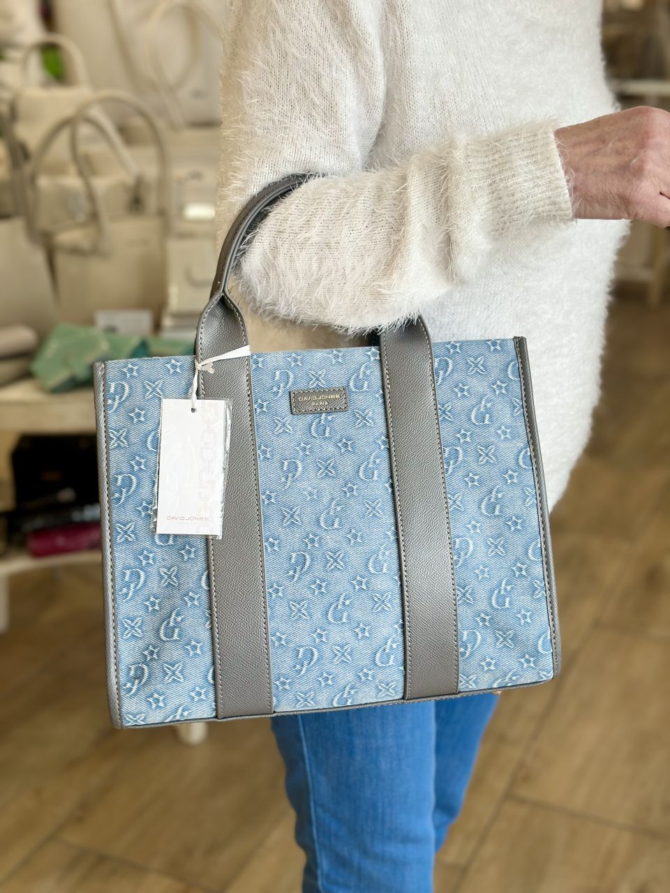 Kék David Jones farmer kézitáska