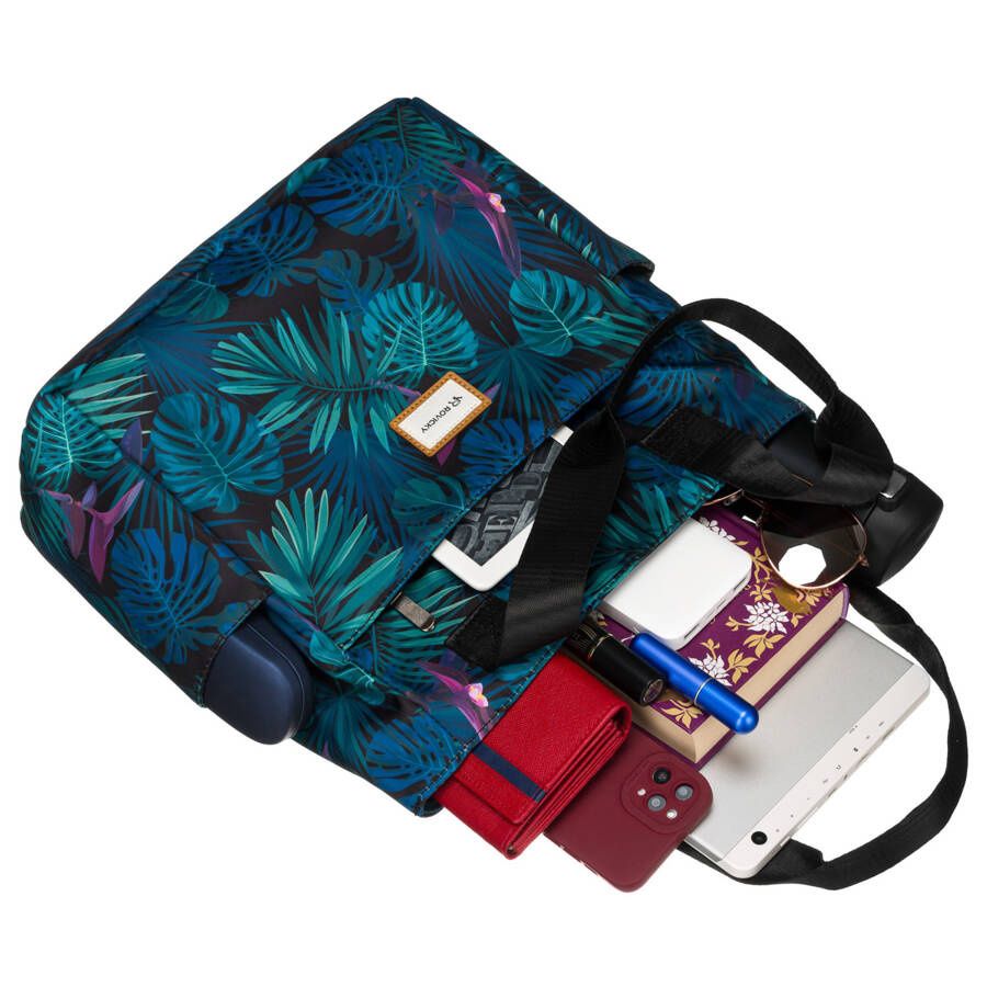Zöld-kék levélmintás Rovicky puha shopper Zöld-kék levélmintás Rovicky puha shopper