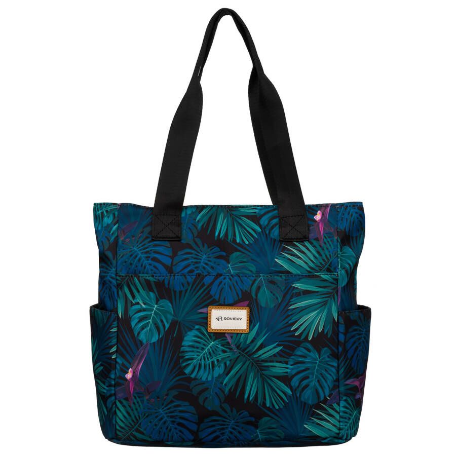 Zöld-kék levélmintás Rovicky puha shopper Zöld-kék levélmintás Rovicky puha shopper