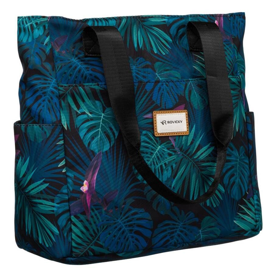 Zöld-kék levélmintás Rovicky puha shopper Zöld-kék levélmintás Rovicky puha shopper