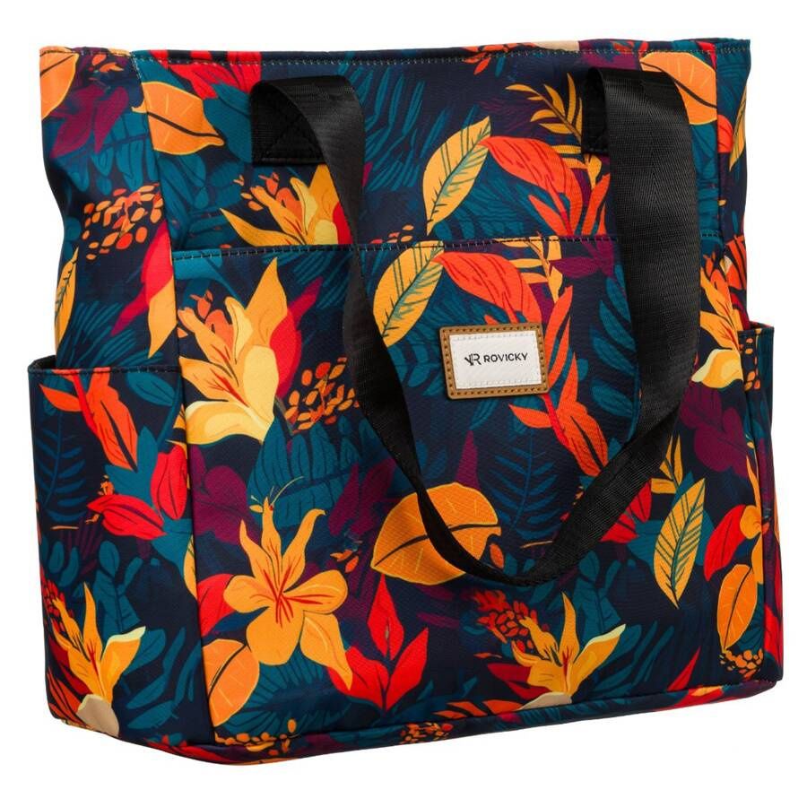 Kék-narancs levélmintás Rovicky puha shopper Kék-narancs levélmintás Rovicky puha shopper