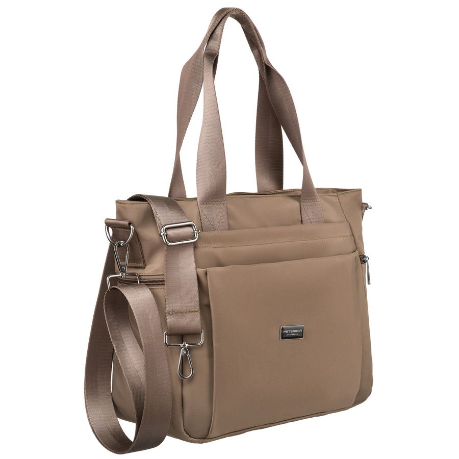 Bézs Peterson osztott belsős puha shopper Bézs Peterson osztott belsős puha shopper