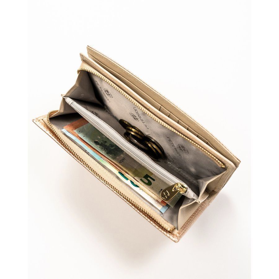 Arany színű, mágnespatentos, nagy pénztárca