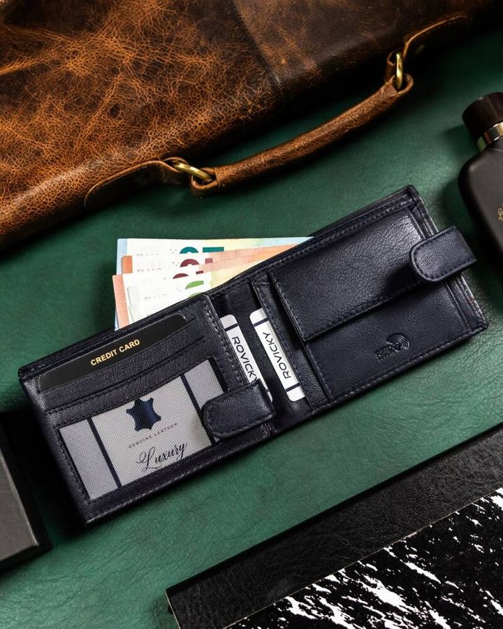 Kék Rovicky nagyméretű patentos férfi pénztárca