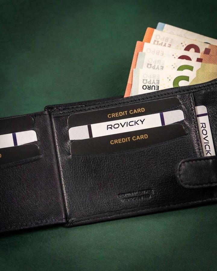 Kék Rovicky nagyméretű patentos férfi pénztárca