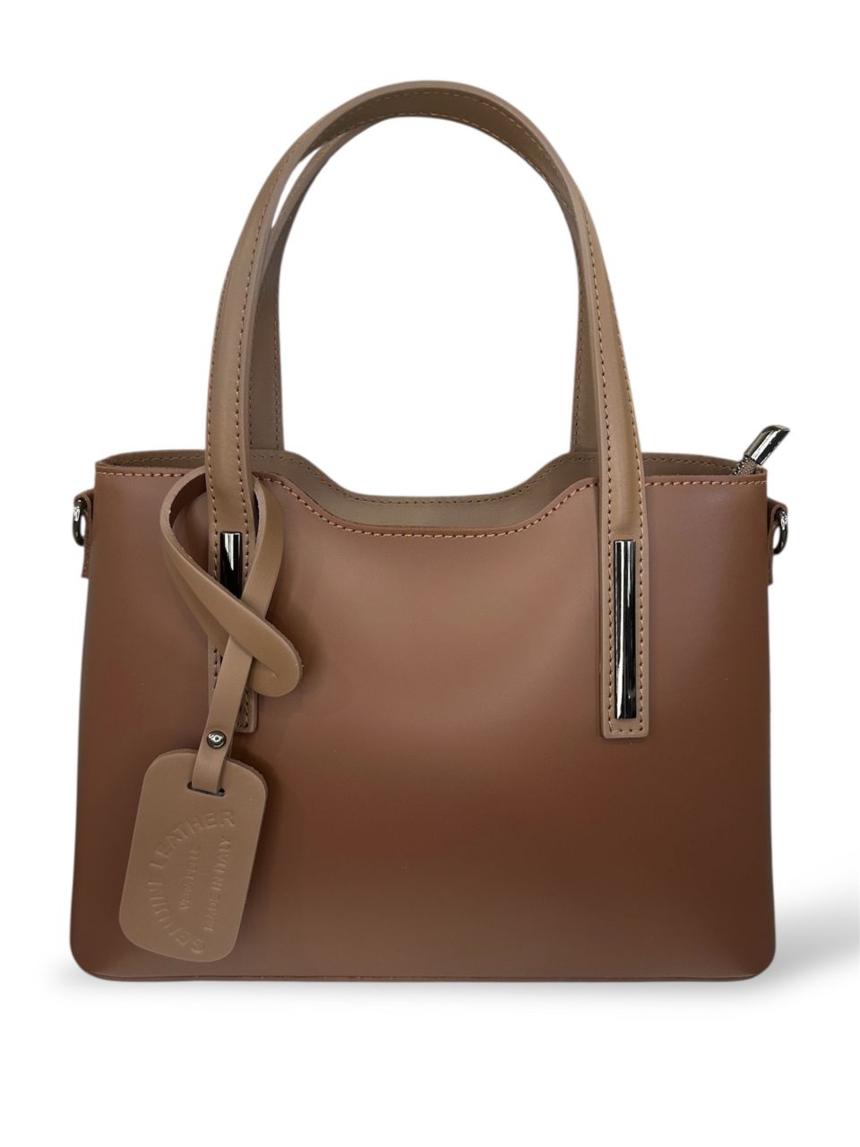 Barna női bőr kézitáska