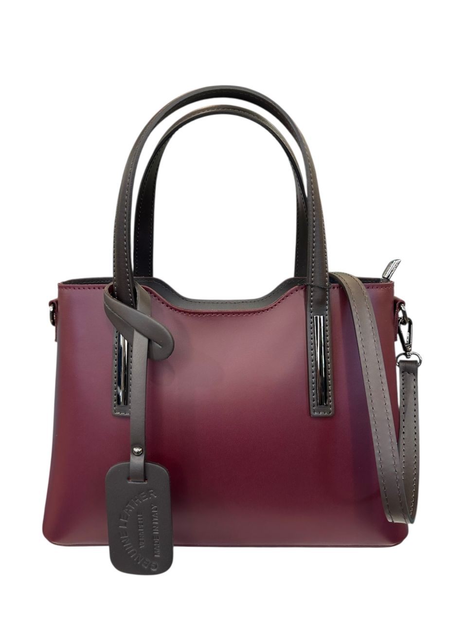 Bordó női bőr kézitáska