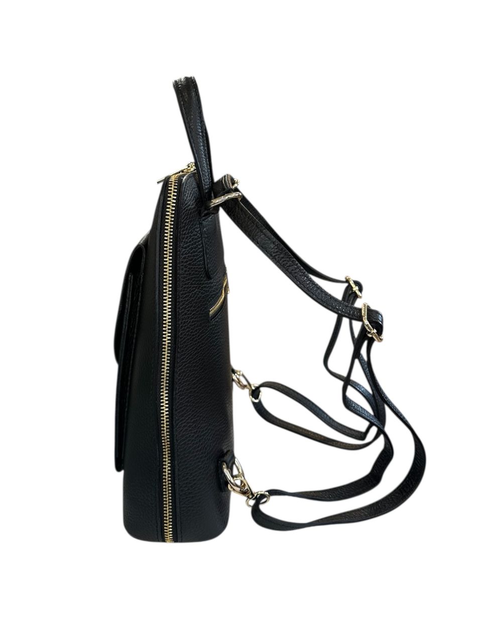 Fekete női bőr átalakítható hátizsák