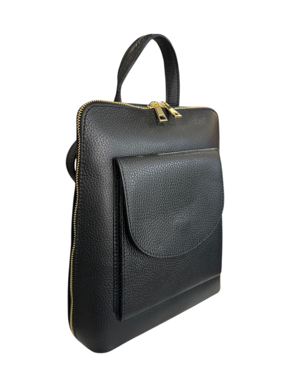 Fekete női bőr átalakítható hátizsák