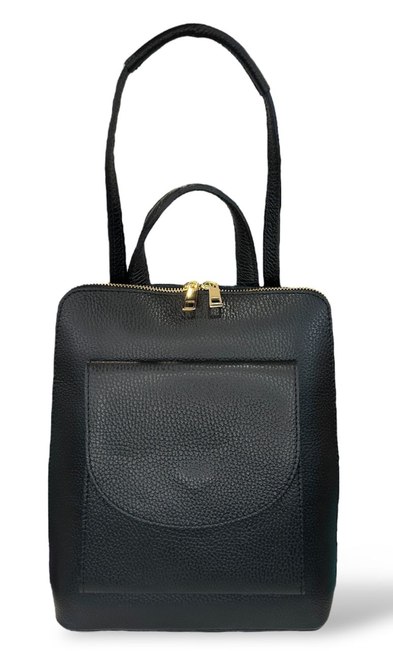 Fekete női bőr átalakítható hátizsák