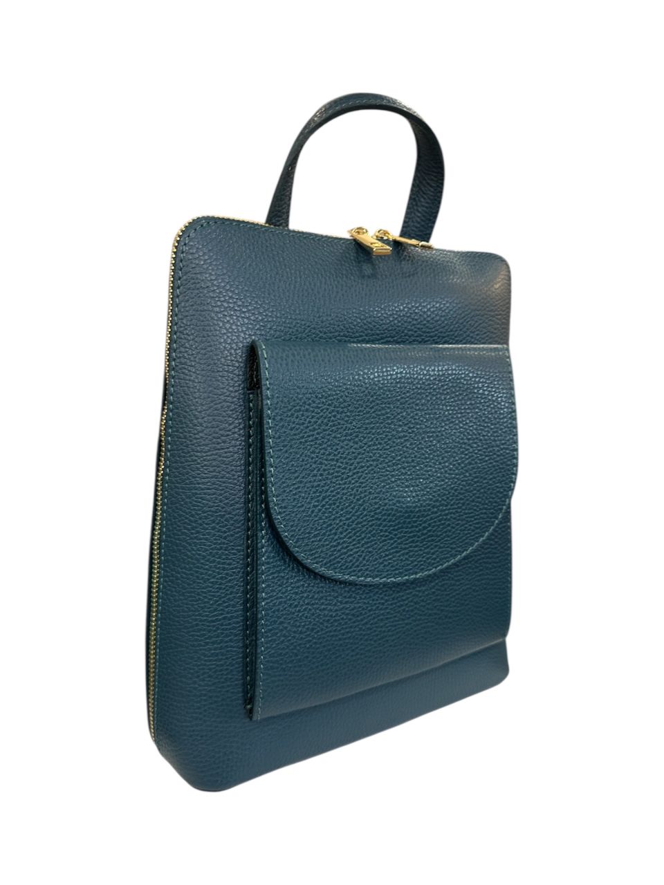 Zöldeskék női bőr átalakítható hátizsák