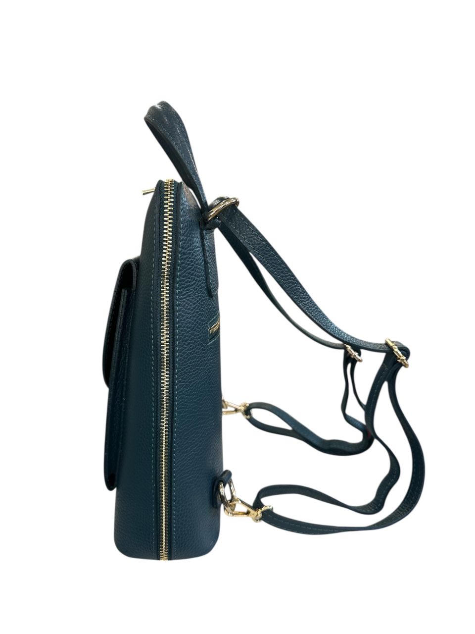 Zöldeskék női bőr átalakítható hátizsák