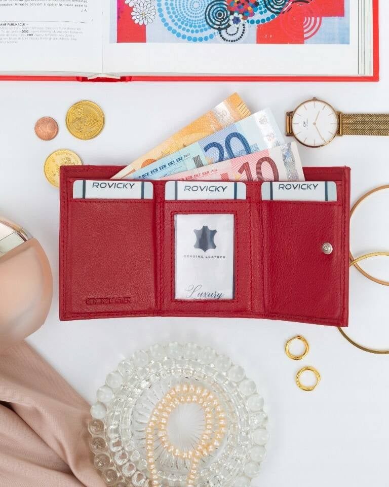 Piros extra pici Rovicky bőr pénztárca Piros extra pici Rovicky bőr pénztárca