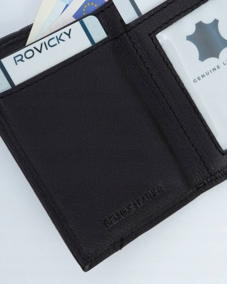 Fekete extra pici Rovicky bőr pénztárca Fekete extra pici Rovicky bőr pénztárca