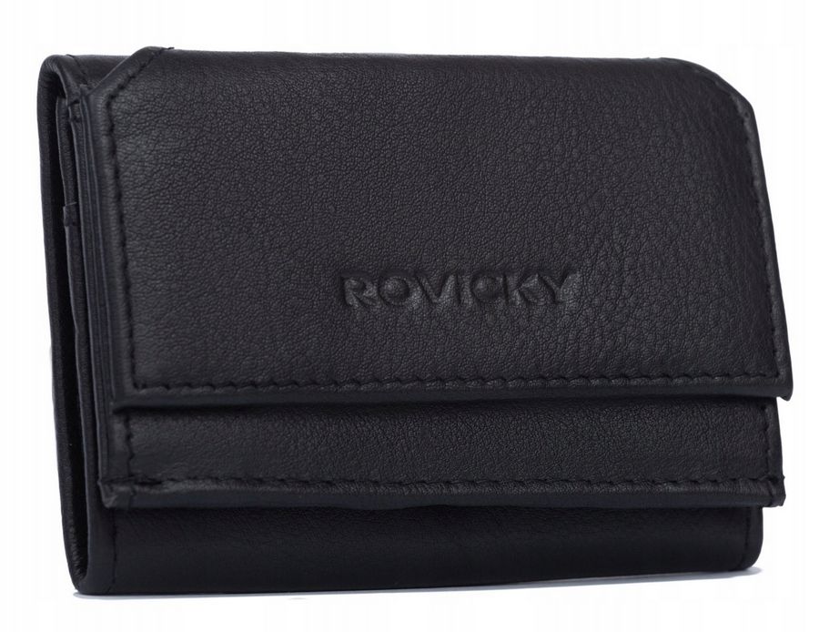 Fekete extra pici Rovicky bőr pénztárca Fekete extra pici Rovicky bőr pénztárca