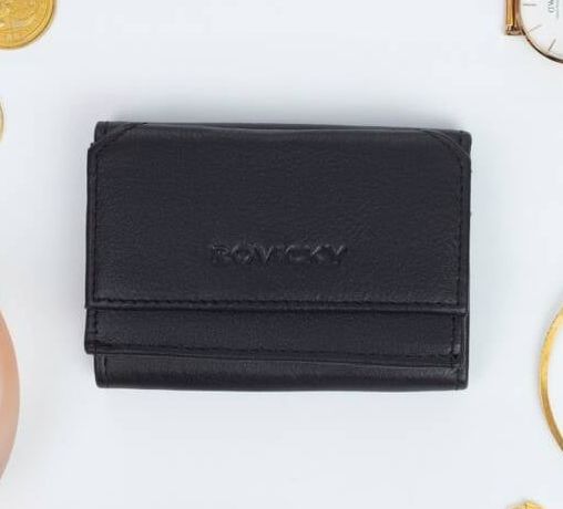 Fekete extra pici Rovicky bőr pénztárca Fekete extra pici Rovicky bőr pénztárca