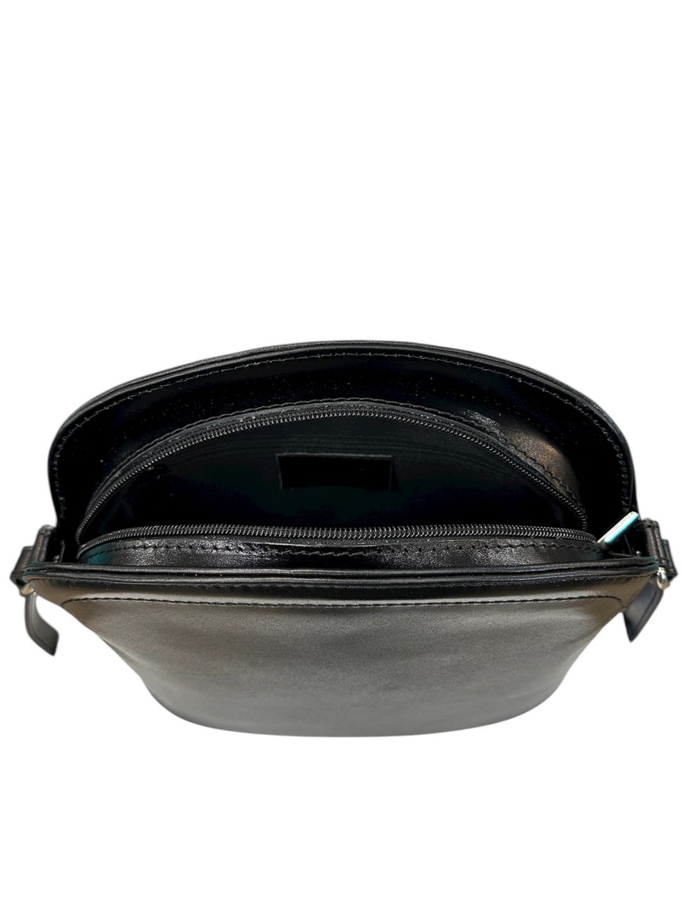 Fekete női bőr merevfalú oldaltáska