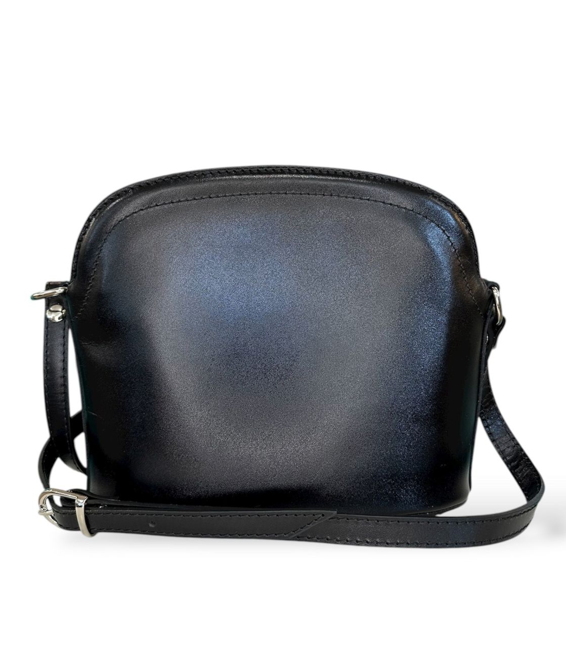 Fekete női bőr merevfalú oldaltáska