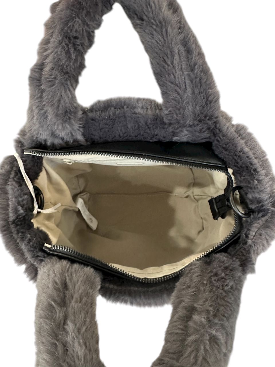 Szürke szőrmés David Jones kézitáska