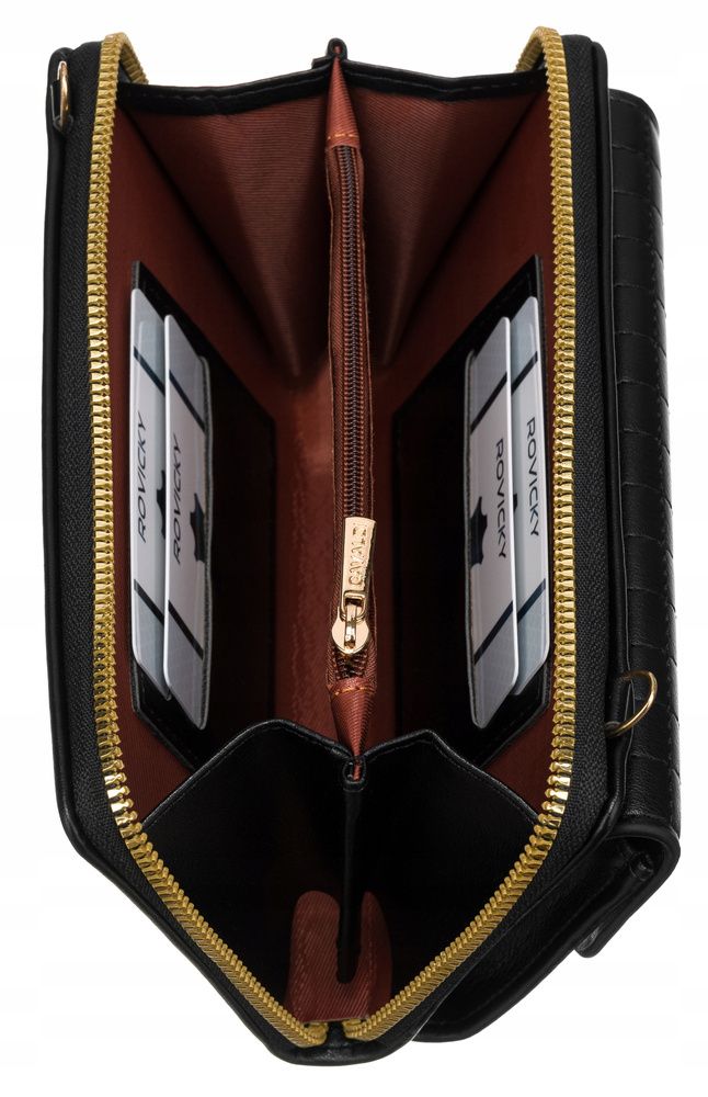 Fekete pénztárcás mobiltelefon oldaltáska - fekvő Fekete pénztárcás mobiltelefon oldaltáska - fekvő