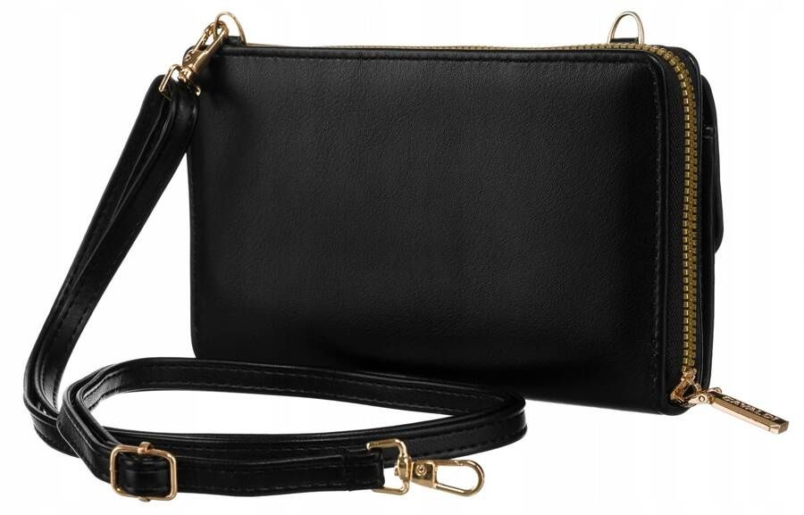 Fekete pénztárcás mobiltelefon oldaltáska - fekvő Fekete pénztárcás mobiltelefon oldaltáska - fekvő