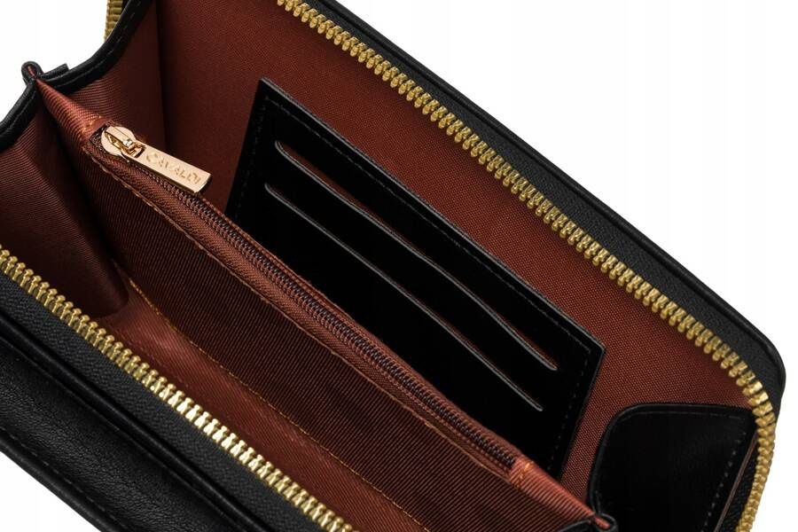 Fekete pénztárcás mobiltelefon oldaltáska - álló Fekete pénztárcás mobiltelefon oldaltáska - álló