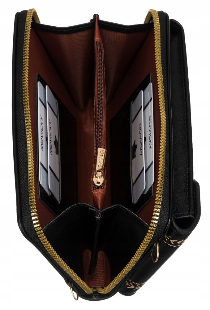 Fekete pénztárcás mobiltelefon oldaltáska - álló Fekete pénztárcás mobiltelefon oldaltáska - álló