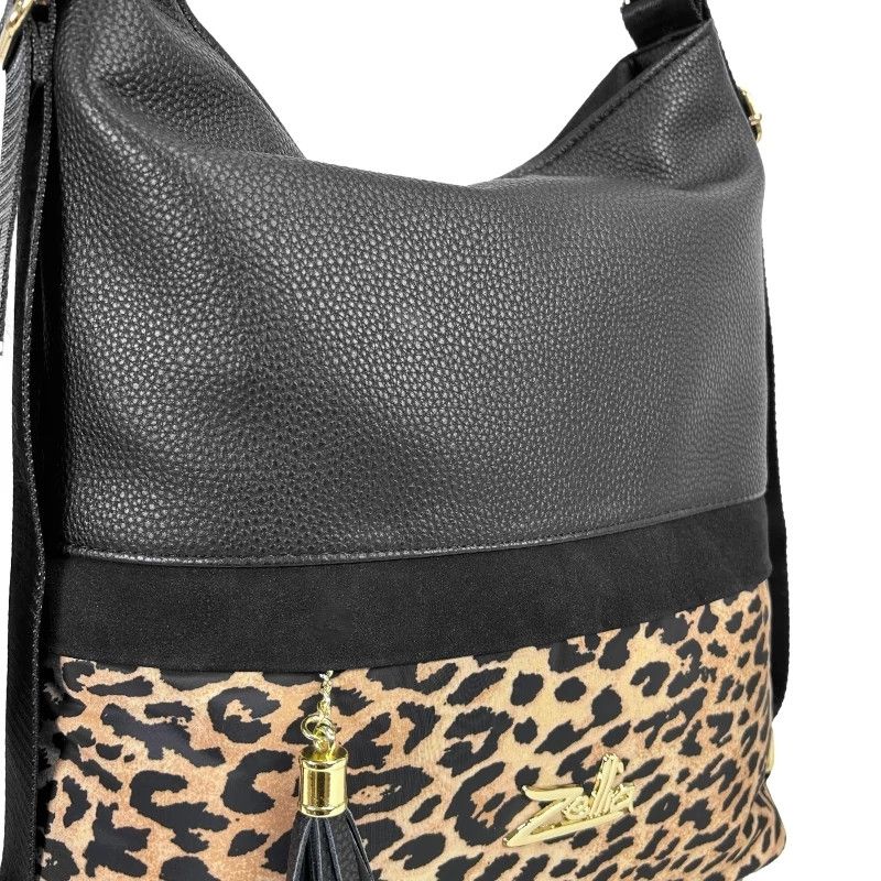 Fekete leopárd Zellia átalakítható táska Fekete leopárd Zellia átalakítható táska