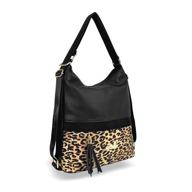 Fekete leopárd Zellia átalakítható táska Fekete leopárd Zellia átalakítható táska
