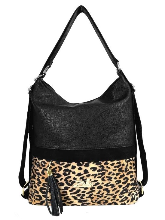 Fekete leopárd Zellia átalakítható táska Fekete leopárd Zellia átalakítható táska