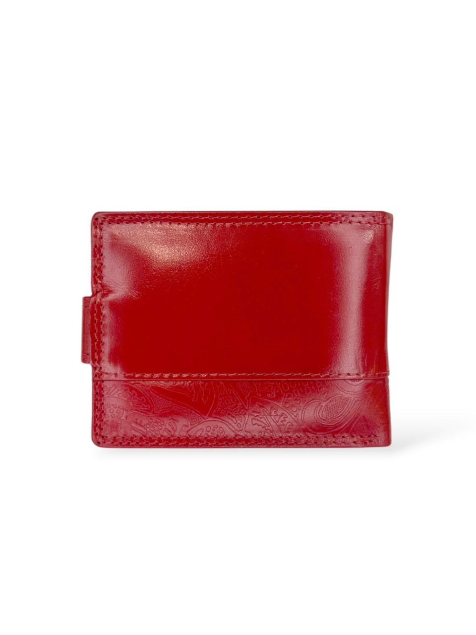 Piros virágmintás, bőr patentos kártyatartó - fekvő Piros virágmintás, bőr patentos kártyatartó - fekvő