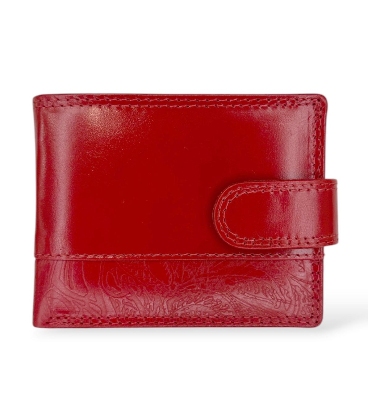Piros virágmintás, bőr patentos kártyatartó - fekvő Piros virágmintás, bőr patentos kártyatartó - fekvő