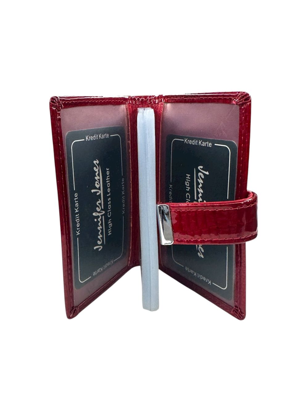 Piros Jennifer Jones lakkbőr kártyatartó