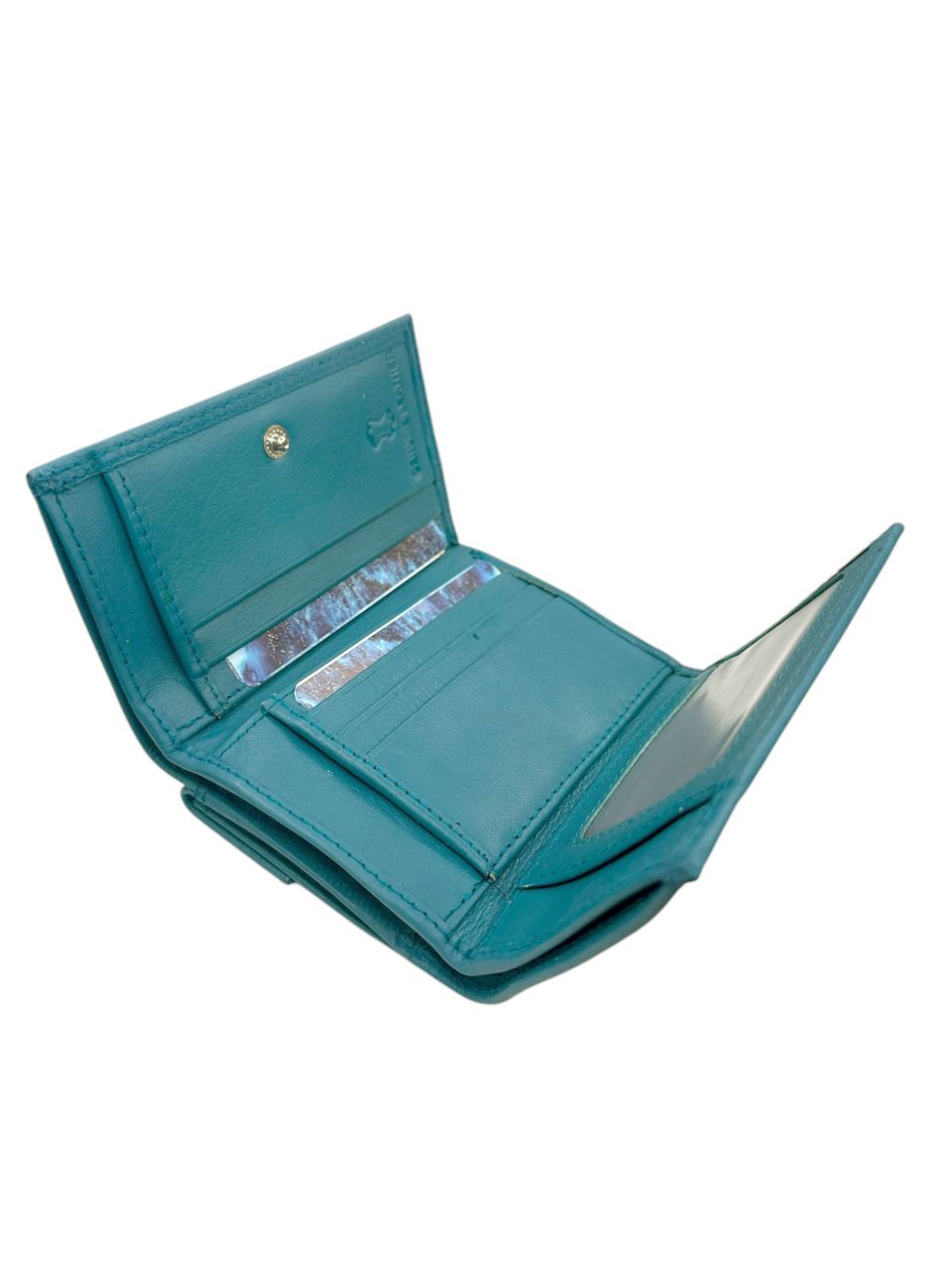 Türkizkék kicsi, női bőr pénztárca Türkizkék kicsi, női bőr pénztárca