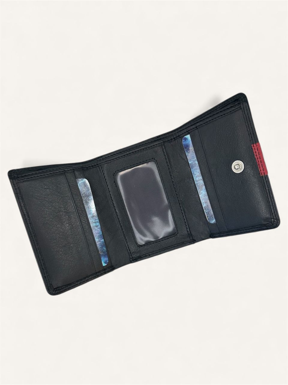 Fekete - piros Gina Monti kisméretű bőr pénztárca Fekete - piros Gina Monti kisméretű bőr pénztárca