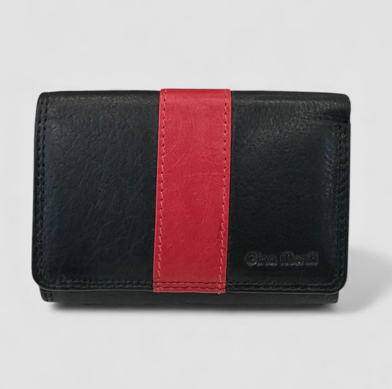 Fekete - piros Gina Monti kisméretű bőr pénztárca Fekete - piros Gina Monti kisméretű bőr pénztárca