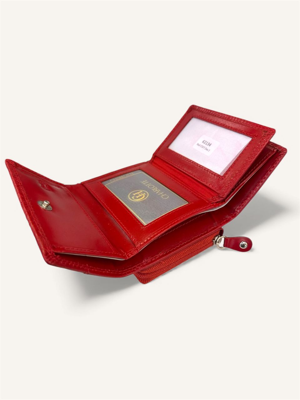 Piros nyomott virágmintás kicsi női bőr pénztárca Piros nyomott virágmintás kicsi női bőr pénztárca