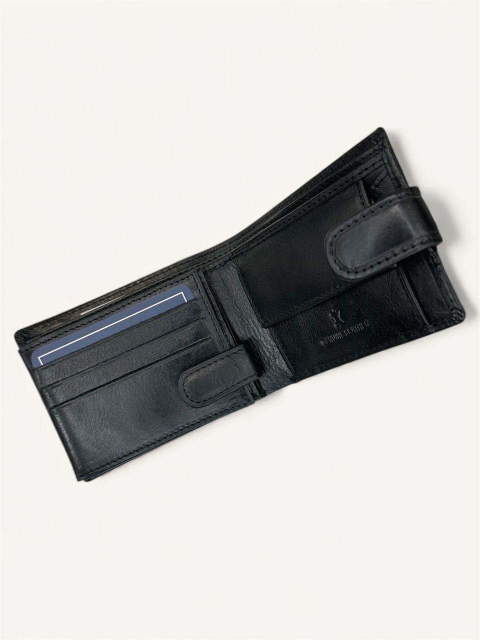 Fekete kisebb patentos férfi bőr pénztárca