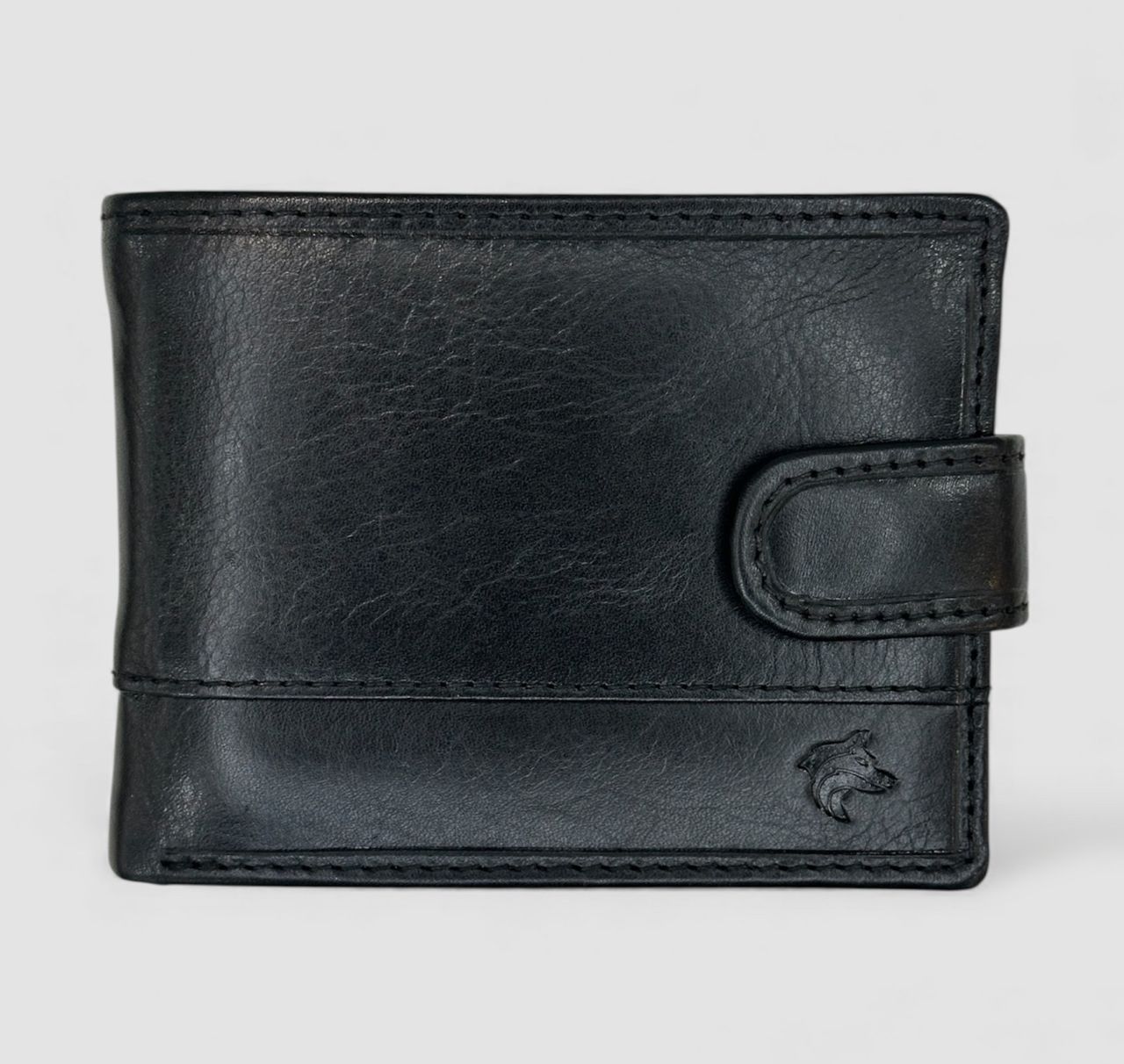 Fekete kisebb patentos férfi bőr pénztárca