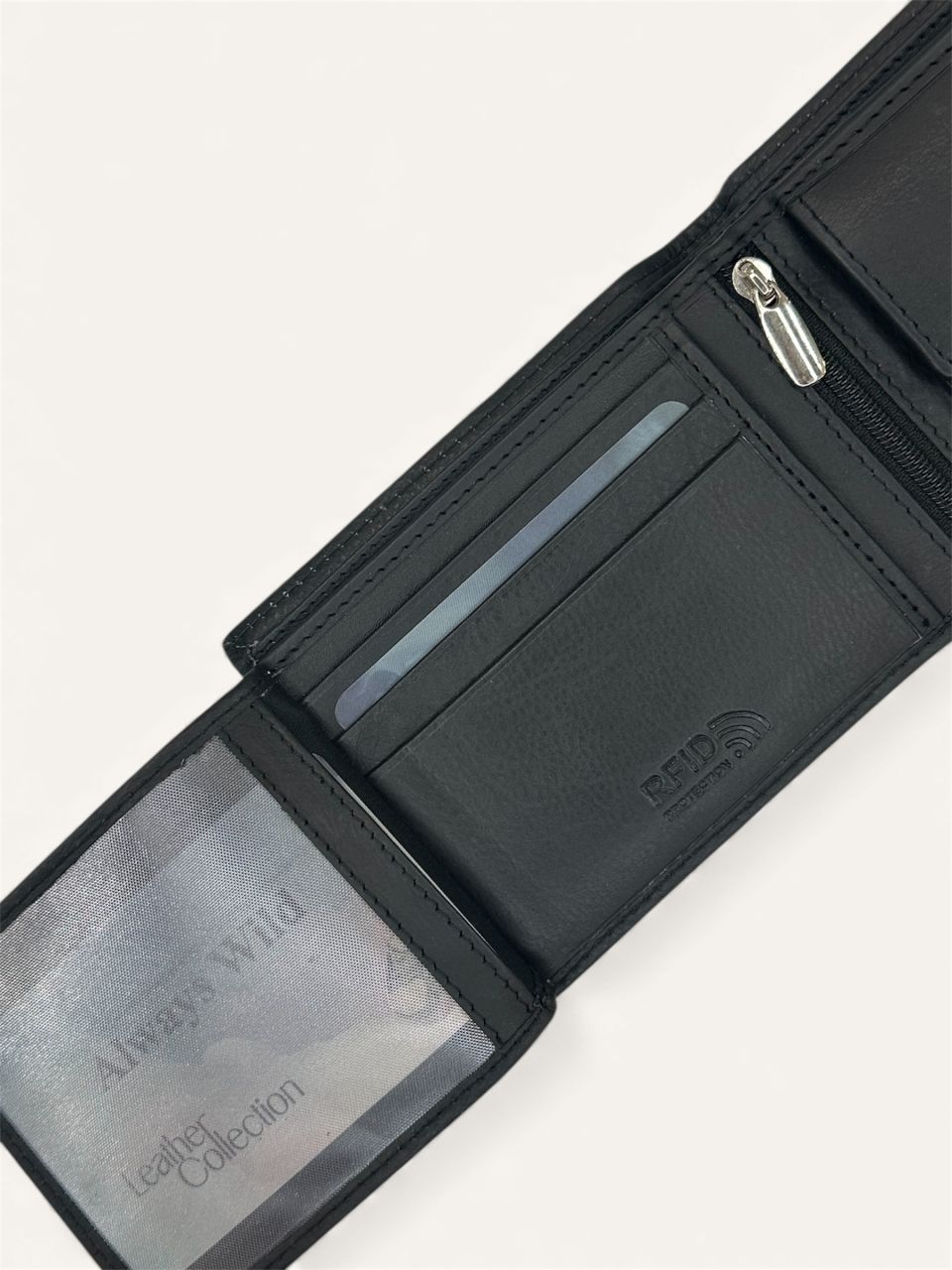 Fekete patentos férfi bőr pénztárca