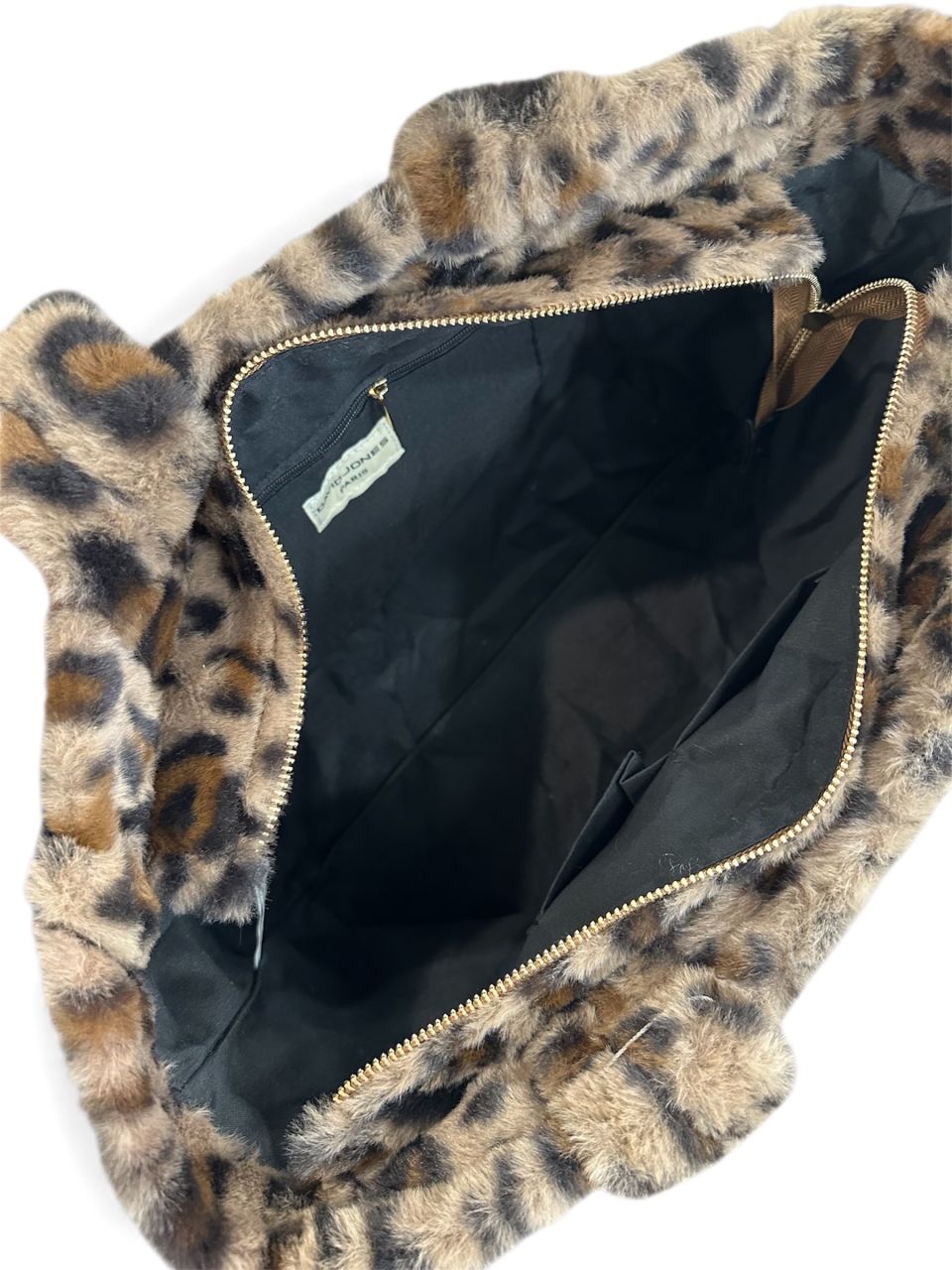 Barna leopárd mintás David Jones szőrmés nagy válltáska