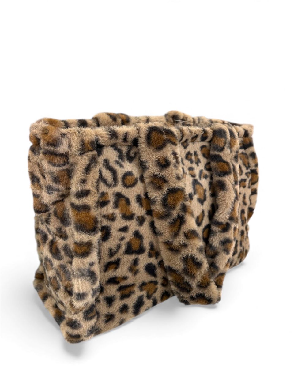 Barna leopárd mintás David Jones szőrmés nagy válltáska