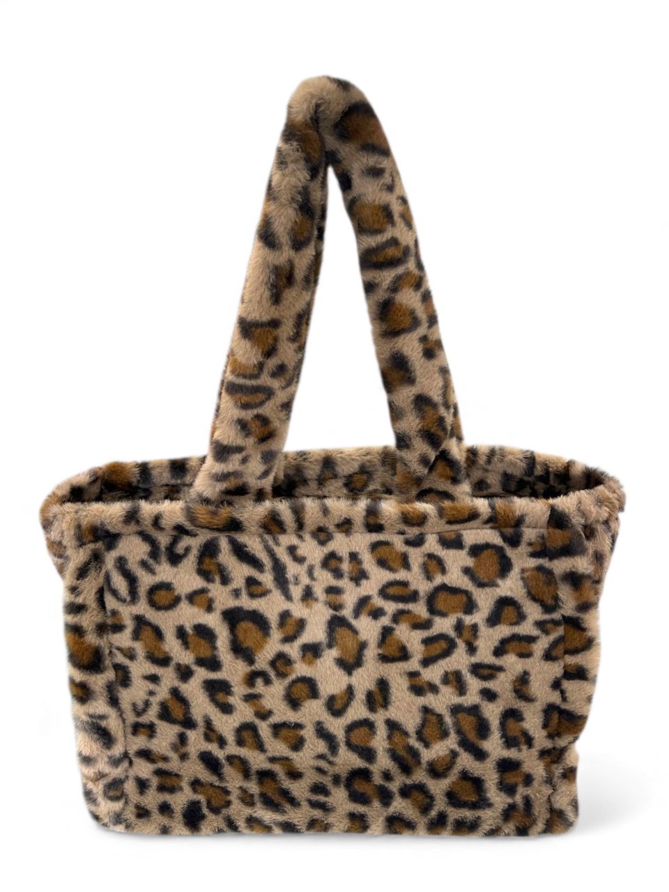 Barna leopárd mintás David Jones szőrmés nagy válltáska