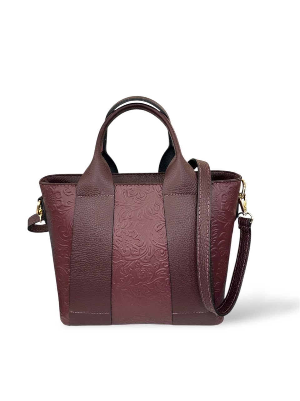 Burgundi női bőr táska és pénztárca szett Burgundi női bőr táska és pénztárca szett