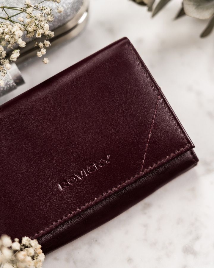 Burgundi női bőr táska és pénztárca szett Burgundi női bőr táska és pénztárca szett