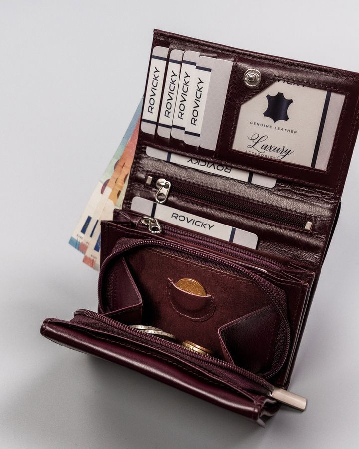Burgundi női bőr táska és pénztárca szett Burgundi női bőr táska és pénztárca szett