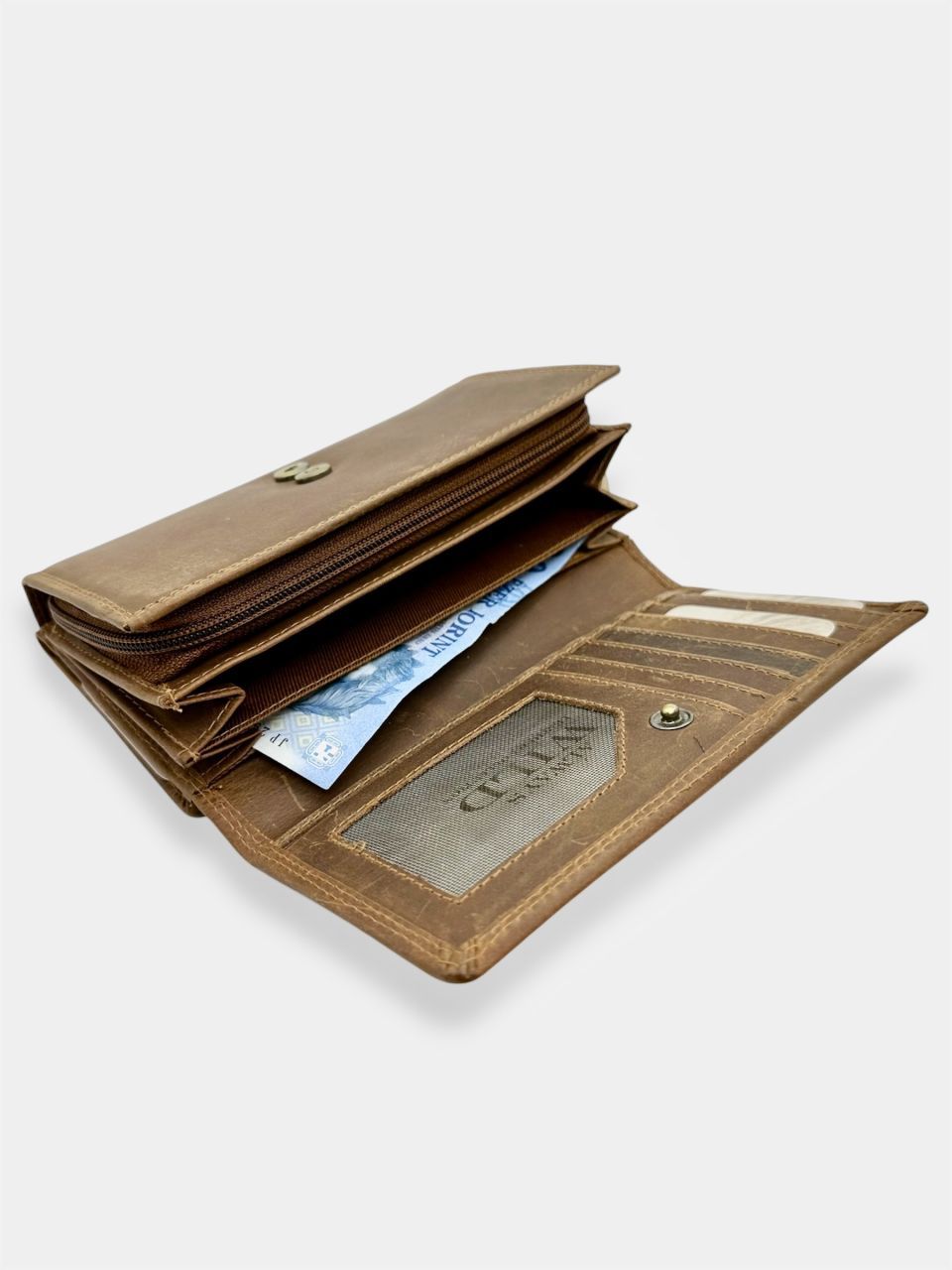 Barna női bőr táska és pénztárca szett Barna női bőr táska és pénztárca szett